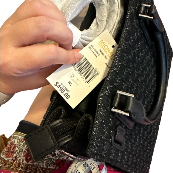 Michael Kors Hamilton Satchel Bag in Black Texture 3 D print - Picture 5 of 8